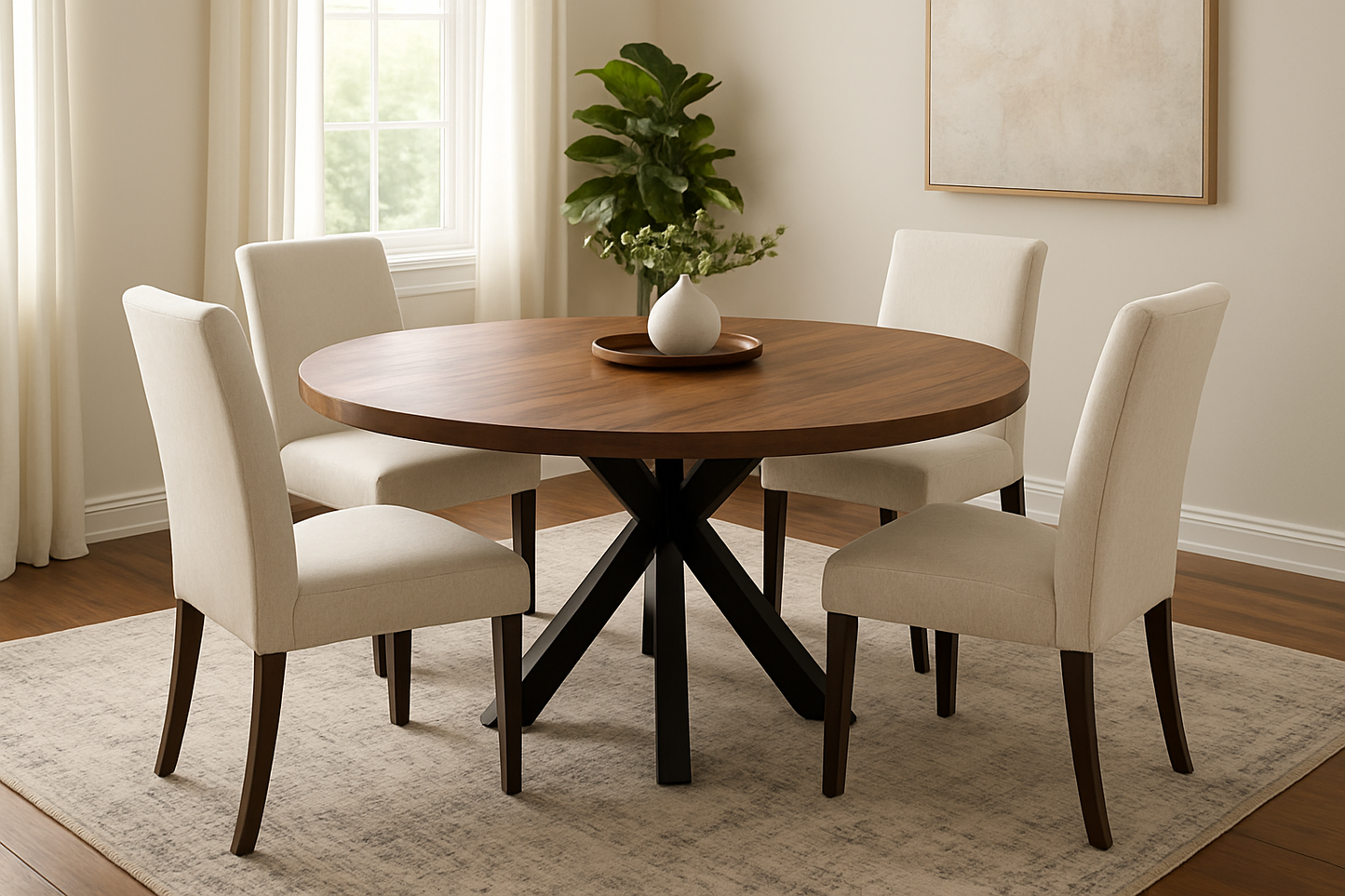 Orion Round Walnut Dinning Table