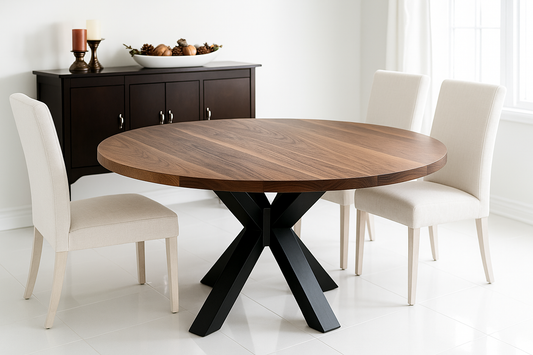 Orion Round Walnut Dinning Table
