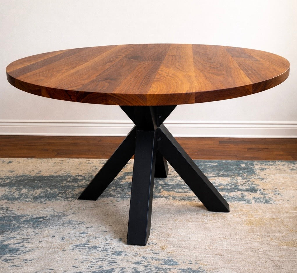 Round Walnut Dinning Table | Custom Piece Completed