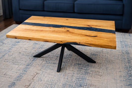 Maple Blue Epoxy River Coffee Table Set | Completed Custom Build