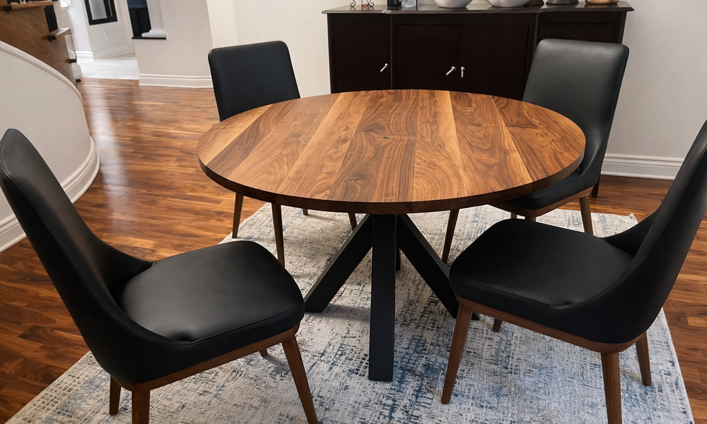 Round Walnut Dinning Table