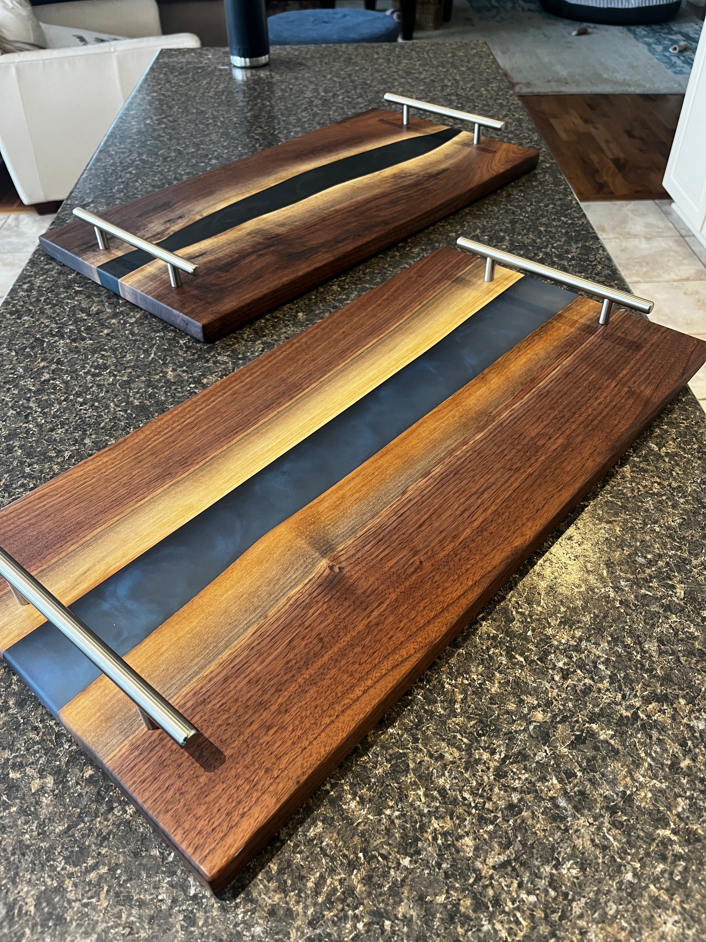 Large Walnut Epoxy Serving Tray (made to order)
